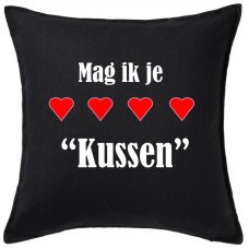 Bedrukte kussenhoes met tekst Bedrukte kussenhoes met tekst